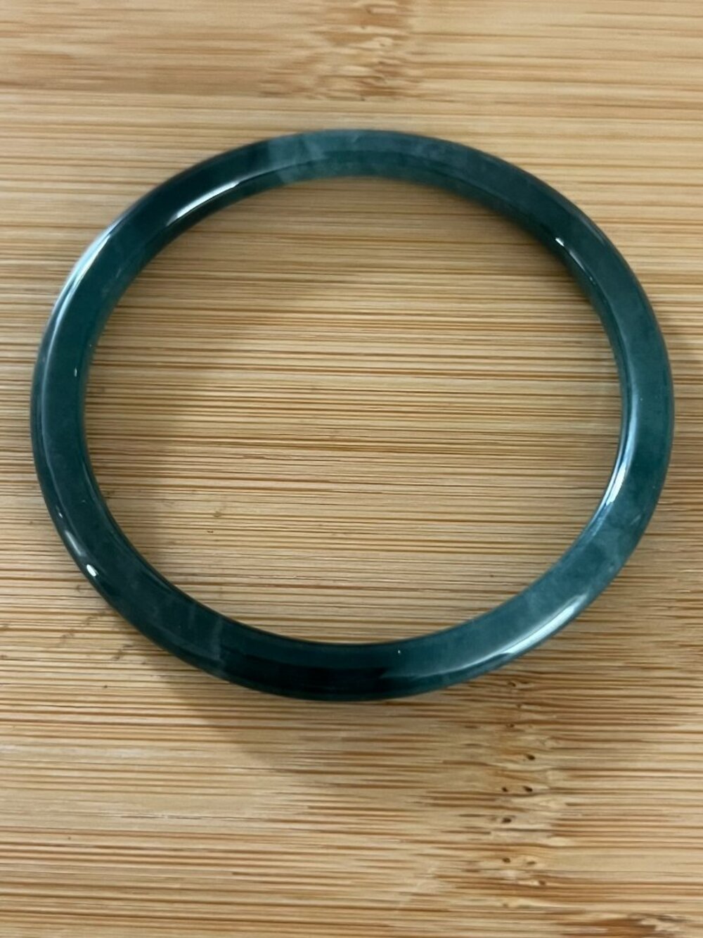 Grade A Guatemalan Dark Teal Blue Jadeite Bangle